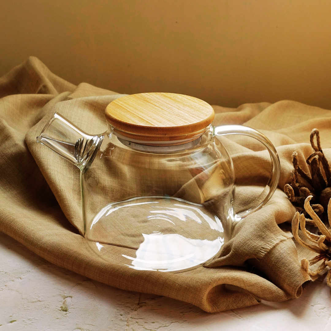 Buy Glass Teapot with wooden lid - Chai Experience