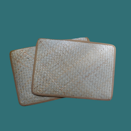 HANDMADE CANE TABLE MATS WITH BORDER FROM ASSAM