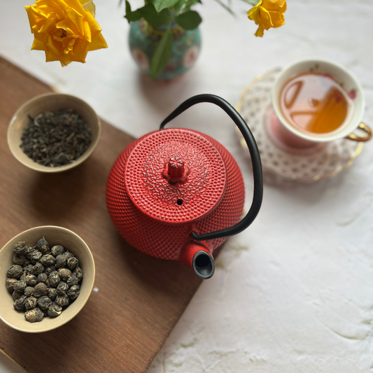 Buy Red Cast Iron Tea Pot Online - Chai Experience