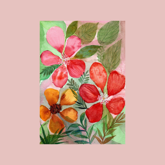 Buy Red Floral Painting Online In India - Chai Experience