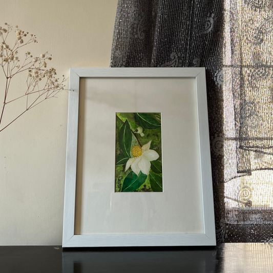 Buy White Flower Watercolor Painting Online in India - Chai Experience